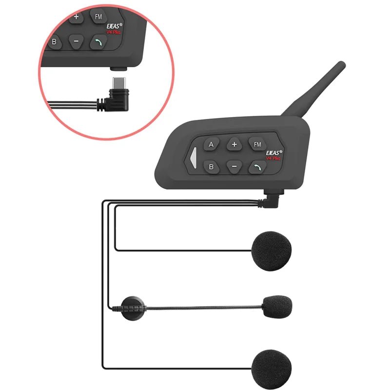 Ejeas V4 Plus Multi Rider Bluetooth Helmet Intercom - Ejeas India