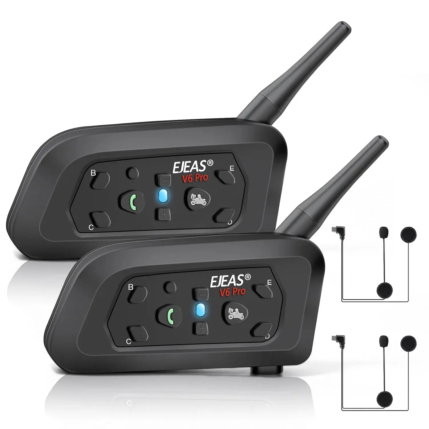 Ejeas V6 Pro Plus Multi Rider Helmet Intercom Combo - Ejeas India