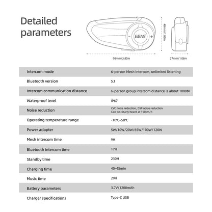 Ejeas Q8 5G Mesh Helmet Intercom Combo - Ejeas India