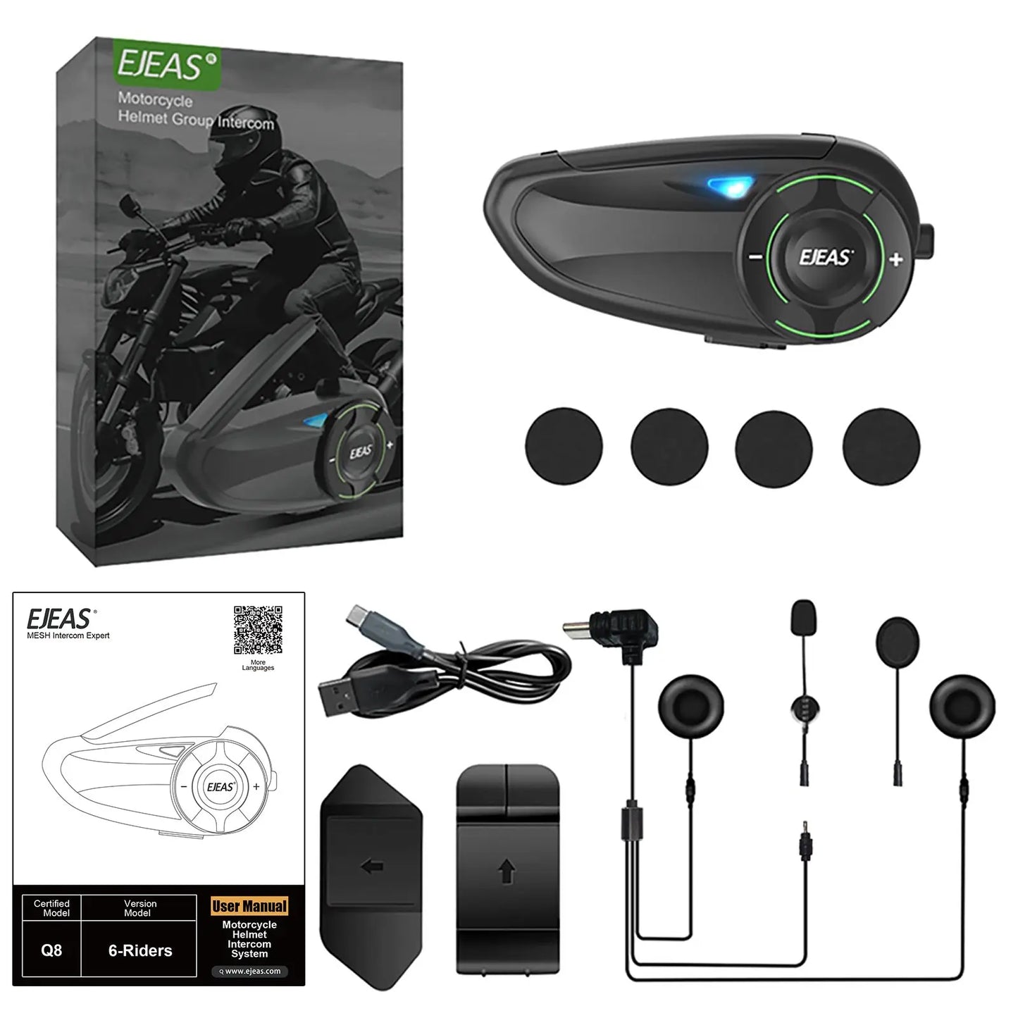 Ejeas Q8 5G Mesh Helmet Intercom - Ejeas India