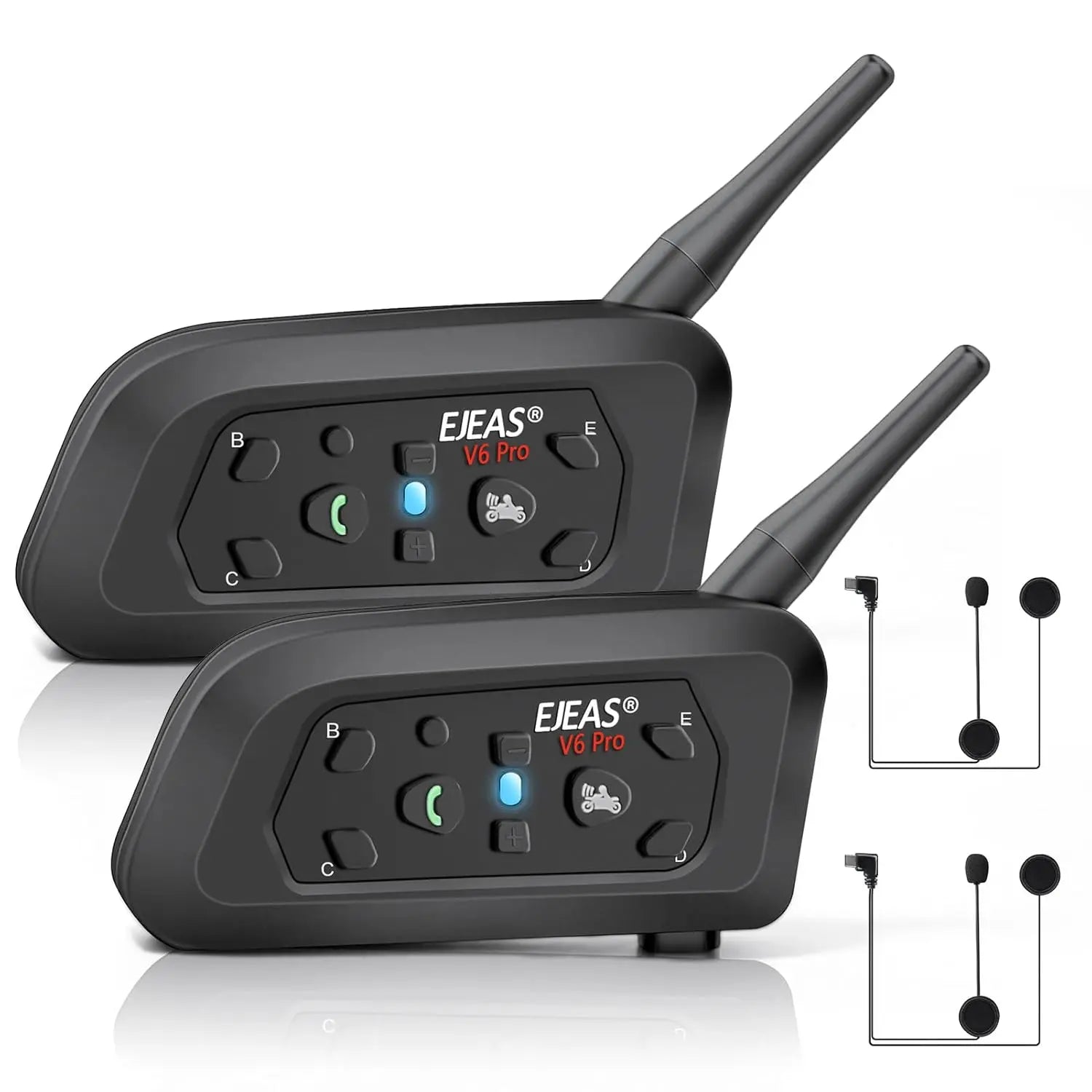 Ejeas V6 Pro Plus Multi Rider Helmet Intercom Combo - Ejeas India